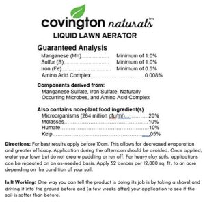 Liquid Aerator (32oz) - Liquid Lawn Aerator Loosens & Conditions Compacted Soil for Increased Nutrient Uptake - USA Made, Minerals, Nutrients, Humic Acids, & Microbes for Healthier Growth