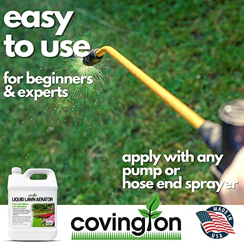 Liquid Aerator (32oz) - Liquid Lawn Aerator Loosens & Conditions Compacted Soil for Increased Nutrient Uptake - USA Made, Minerals, Nutrients, Humic Acids, & Microbes for Healthier Growth