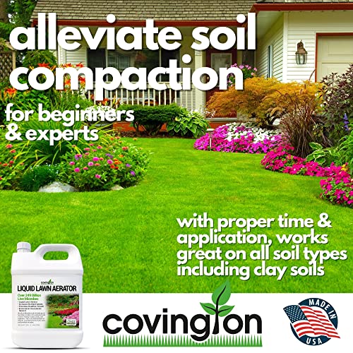 Liquid Aerator (32oz) - Liquid Lawn Aerator Loosens & Conditions Compacted Soil for Increased Nutrient Uptake - USA Made, Minerals, Nutrients, Humic Acids, & Microbes for Healthier Growth