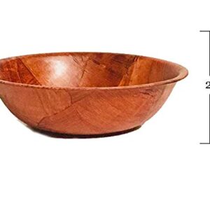 Wooden Woven Round Salad Bowl, Woven Wood Snack Bowl (8"-Inch, Set of 6) Mixing Bowl