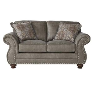 roundhill furniture leinster love seats, gray
