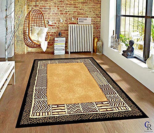 Champion Rugs African Tribal Print Area Rug Floor Mat Living Room Bedroom Carpet (5’ 3” X 7’ 5”)