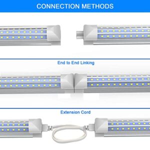 CNSUNWAY 4FT LED Shop Light, 48W 6300LM 6500K Super Bright, T8 Integrated LED Tube Lights, D-Shaped, High Output, Clear Cover, Linkable Shop Lights, LED Garage Light 4 Foot with Plug (6 Pack)