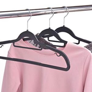 Quality Hangers Clothes Hangers 50 Pack - Non-Velvet Plastic Hangers for Clothes - Heavy Duty Coat Hanger Set - Space-Saving Closet Hangers with Black Swivel Hooks - Functional Non-Flocked Hangers