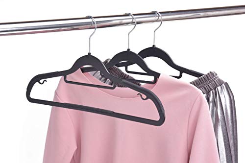 Quality Hangers Clothes Hangers 50 Pack - Non-Velvet Plastic Hangers for Clothes - Heavy Duty Coat Hanger Set - Space-Saving Closet Hangers with Black Swivel Hooks - Functional Non-Flocked Hangers