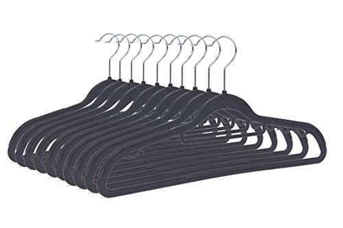 Quality Hangers Clothes Hangers 50 Pack - Non-Velvet Plastic Hangers for Clothes - Heavy Duty Coat Hanger Set - Space-Saving Closet Hangers with Black Swivel Hooks - Functional Non-Flocked Hangers