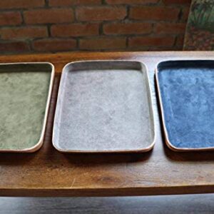 Molded Leather Valet Tray Large. Olive suede interior. Organizing accessories to store lifestyle Essentials. Home Decor