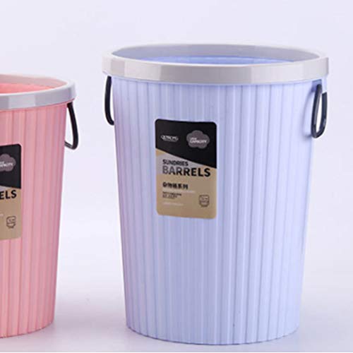 UPKOCH Round Plastic Trash Waste Basket Garbage Can for Bathroom Bedroom Home Office - Size S (Purple)