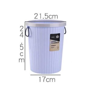 UPKOCH Round Plastic Trash Waste Basket Garbage Can for Bathroom Bedroom Home Office - Size S (Purple)
