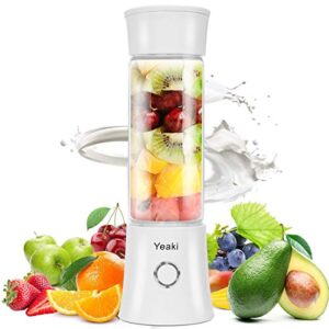 yeaky portable blender, mini personal blender with detachable base and usb rechargeable, 16oz juicer cup for shakes and smoothie, especially for baby food, home outdoor office and travel(white, 16oz)