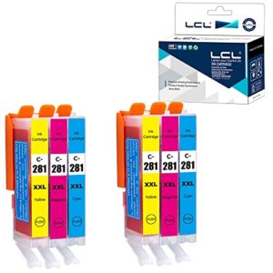 lcl compatible ink cartridge replacement for canon cli-281 cli-281xl cli-281xxl tr7500 tr7520 tr8500 tr8520 ts6120 ts6220 ts6320 ts702 ts8120 ts8220 (3-pack cyan magenta yellow)