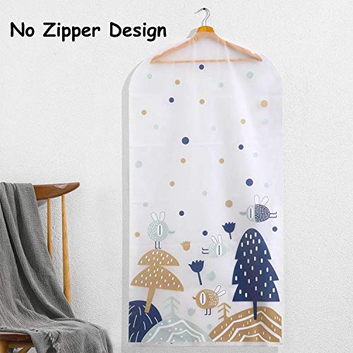 Hanging Garment Bags, M MOACC Travel Garment Bag for Dress Long 23"x 47" Garment Cover Lightweight Closet Clothes Storage 5 Pack