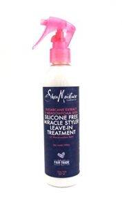 sheamoisture sugarcane extract & meadowfoam seed miracle hair styler leave-in treatment silicone free and colour safe leave-in conditioner for all hair types 237 ml