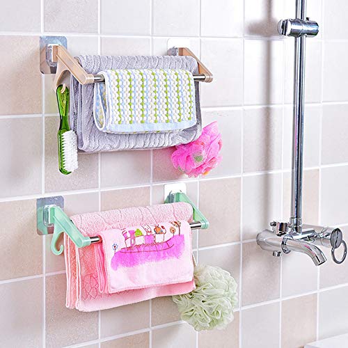 shlutesoy Kitchen Multifunctional Towel Cabinet Rack Hanger Bathroom Double Pole Holder Light Purple