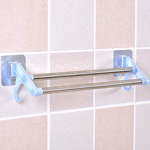 shlutesoy Kitchen Multifunctional Towel Cabinet Rack Hanger Bathroom Double Pole Holder Light Purple