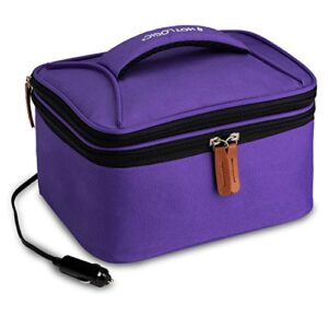 hotlogic 16801174-pur food warming tote lunch bag plus 12v, purple