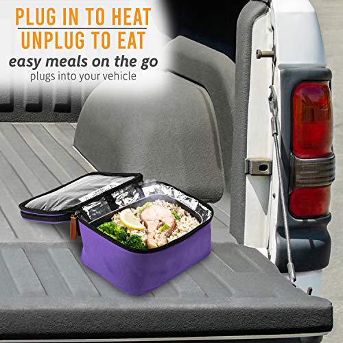 HotLogic 16801174-PUR Food Warming Tote Lunch Bag Plus 12V, Purple