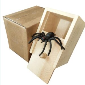PARNIXS Rubber Spider Prank Box，Handcrafted Wooden Surprise Box Prank, Spider Money Surprise in a Box,Pranks Stuff Toys for Adults and Kids [Upgraded Version]