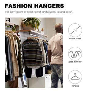 TOPBATHY 5pcs Round Clothes Hangers Metal Scarf Rack Closet Organization Storage Holder (Golden)