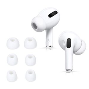 kwmobile 6x replacement ear tips compatible with apple airpods pro 2 / pro 1 - silicone tips for earphones - white
