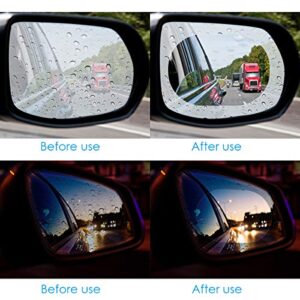 Yinuoday 4pcs Car Rearview Mirror Film Rearview Mirror Adhesive Anti- Fog Anti- Glare Anti- Scratch Rainproof Mirror Film