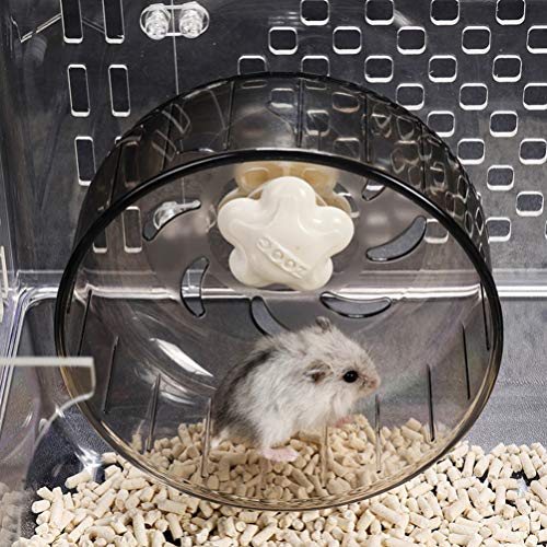 Pet Hamster Running Wheel Toy Roller Round Silent Cage Exercise Wheel for Small Pet Mice Rat Grey