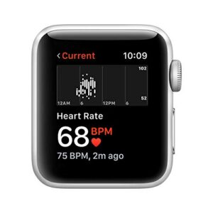 Apple Watch Series 3 (GPS, 38MM) - Silver Aluminum Case with White Sport Band - (Renewed)