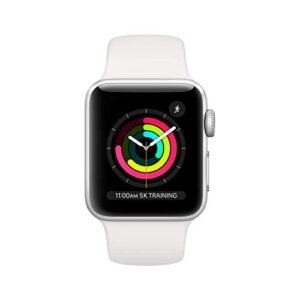 Apple Watch Series 3 (GPS, 38MM) - Silver Aluminum Case with White Sport Band - (Renewed)