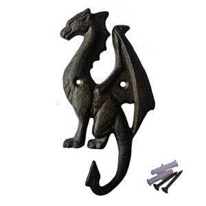 playdo dragon vintage cast iron hooks hangers for wall hanging key coats towel (dragon-2)