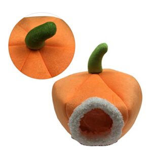 POPETPOP Guinea Pig Bed Pumpkin - Rat Hamster Bedding Winter Warm Fleece Small Pet Squirrel Hedgehog Sack Chinchilla Hut Nest Hamster Cage Accessories