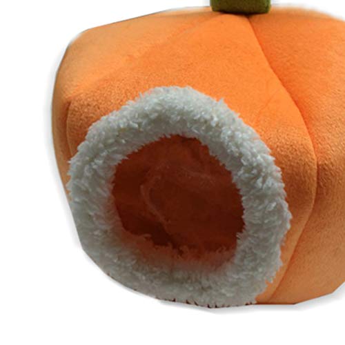 POPETPOP Guinea Pig Bed Pumpkin - Rat Hamster Bedding Winter Warm Fleece Small Pet Squirrel Hedgehog Sack Chinchilla Hut Nest Hamster Cage Accessories