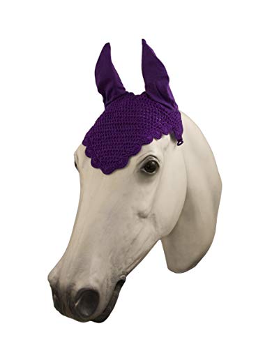 Horse Fly Bonnet with Scalloped Edges- Horse Size Only (Purple)