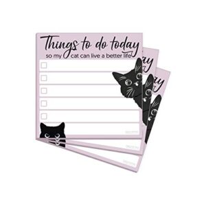 mini cat funny to do list sticky notes | things to do today so my can can live a better life | cat lover gift | 3x3" inches, 3-pack by daily ritmo