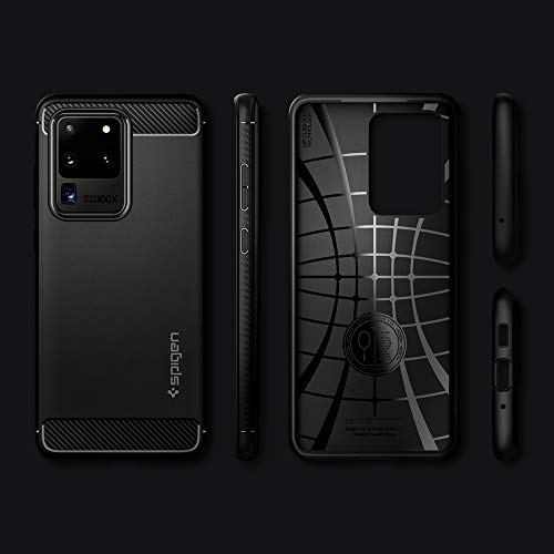 Spigen Rugged Armor Designed for Samsung Galaxy S20 Ultra Case/Galaxy S20 Ultra 5G Case (2020) - Matte Black