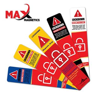 10 Pack Lockdown Magnetic Strips for School lockdowns or Office Emergency Full Size Easy and Quick Way to Lock Door in an Event of a Lockdown or an Emergency.