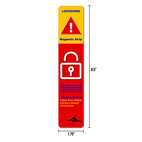 10 Pack Lockdown Magnetic Strips for School lockdowns or Office Emergency Full Size Easy and Quick Way to Lock Door in an Event of a Lockdown or an Emergency.