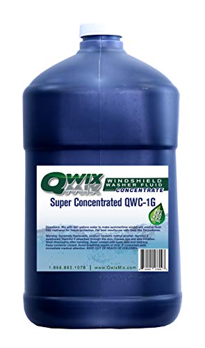 Qwix Mix Windshield Washer Fluid Concentrate, 1 Gallon Makes 500 Gallons - 100% Biodegradable Grime & Dirt Remover, Superior Commercial Grade Glass Cleaner, Single…