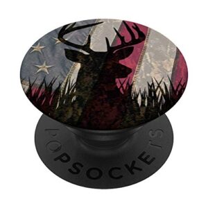 deer hunting american flag background design popsockets grip and stand for phones and tablets