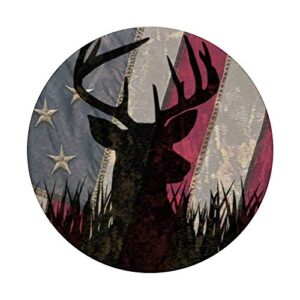 Deer hunting American flag background design PopSockets Grip and Stand for Phones and Tablets