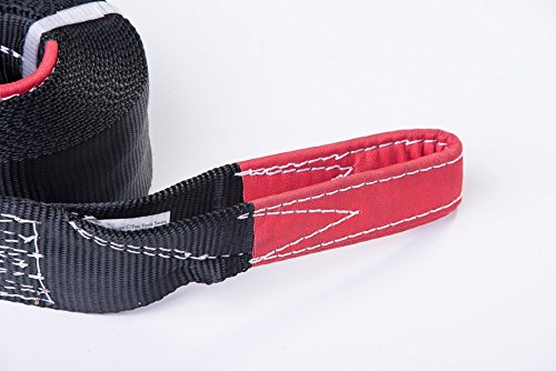 HiGear 3" X 30' Tow Strap 6.5 Ton 3 Inch X 30 Ft. Polyester Rope with 2 Loops 14,000lb Towing Recovery by Alfa Wheels (Black, 3in 30ft 3x30)