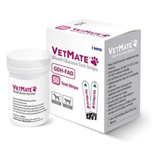 vetmate dogs & cats diabetes test strips - 50 count strips compatible with vetmate diabetes testing kit