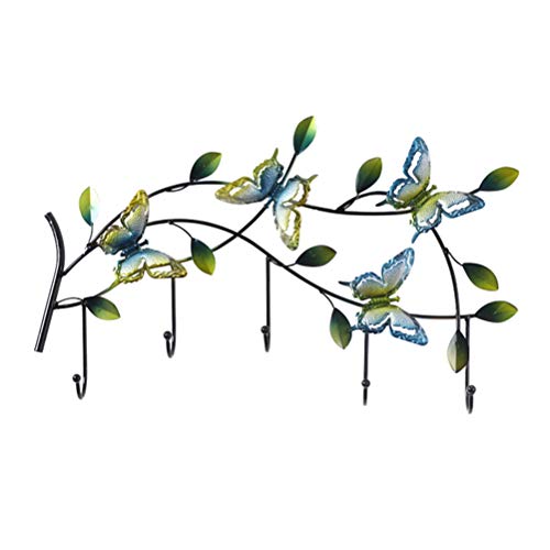 Modern Wrought Iron Coat Rack Hooks Wall Mounted Butterfly, Metal Hanging Hooks Decorative Coat Hook Rail/Hanger for Entryway, Bedroom, Mudroom, Hats, Towel Holder GXFC Shop