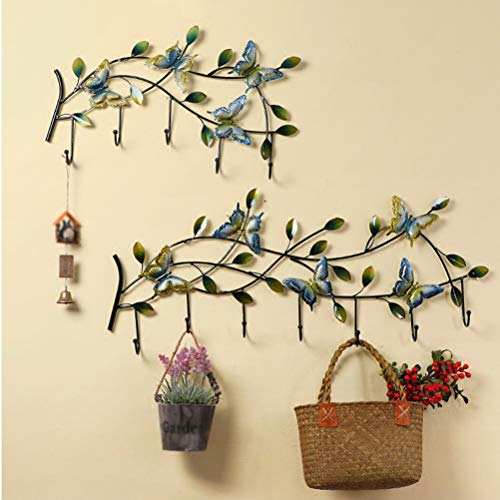 Modern Wrought Iron Coat Rack Hooks Wall Mounted Butterfly, Metal Hanging Hooks Decorative Coat Hook Rail/Hanger for Entryway, Bedroom, Mudroom, Hats, Towel Holder GXFC Shop