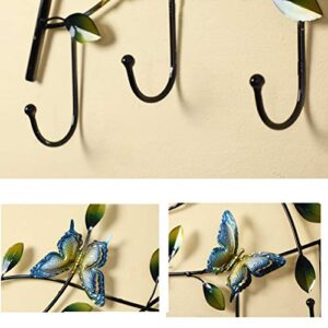 Modern Wrought Iron Coat Rack Hooks Wall Mounted Butterfly, Metal Hanging Hooks Decorative Coat Hook Rail/Hanger for Entryway, Bedroom, Mudroom, Hats, Towel Holder GXFC Shop