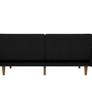 Mid Century Modern Luxury Sofa Bed Sleeper with Stylish Linen Upholstery (Black)