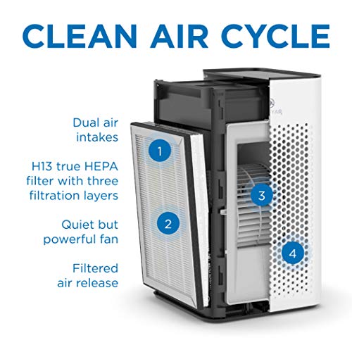 Medify Air MA-25 Air Purifier with H13 True HEPA Filter | 500 sq ft Coverage | for Allergens, Wildfire Smoke, Dust, Odors, Pollen, Pet Dander | Quiet 99.7% Removal to 0.1 Microns | White, 1-Pack