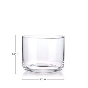 Viski Crystal Negroni Tumblers, Stylish Lowball Cocktail Glasses Set of 2 - Premium Crystal Glass Gift Set for Whiskey, Double Old Fashioned, Bourbon and Cocktails, 8 oz