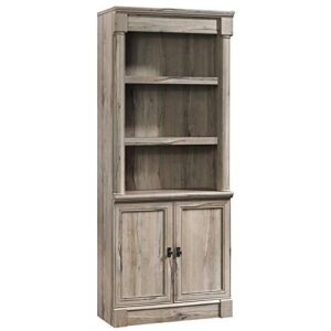 sauder palladia engineered wood and metal 3-shelf bookcase in split oak