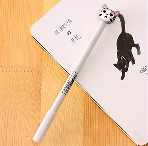 RECHENG cute cat gel pens,fun kawaii pens set,Animal black ink pens for kids office school supplies,12-Styles