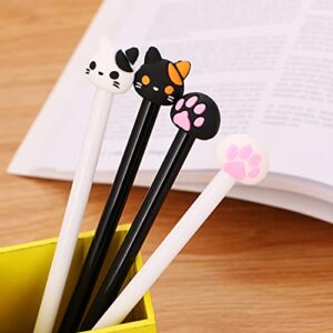 RECHENG cute cat gel pens,fun kawaii pens set,Animal black ink pens for kids office school supplies,12-Styles